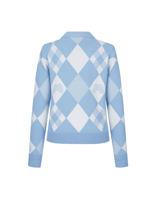 마틴골프 Argyle Cardigan_S/Blue 블루 착용컷
