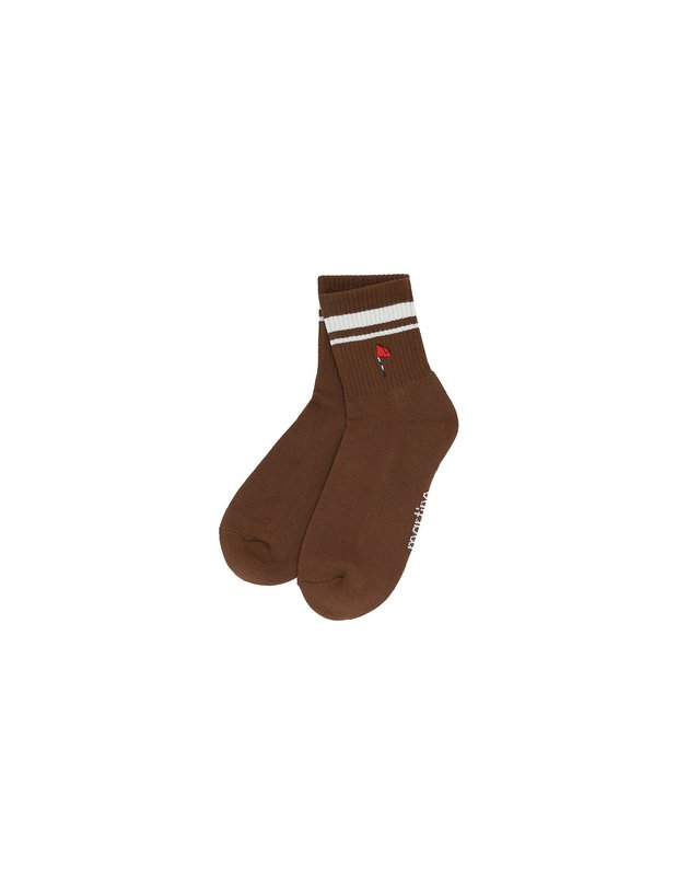 마틴골프 Embroidery Point Short Socks_Camel (Men) 브라운 착용컷