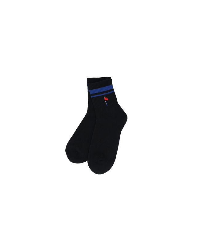 마틴골프 Embroidery Point Short Socks_Black (Men) 블랙 착용컷