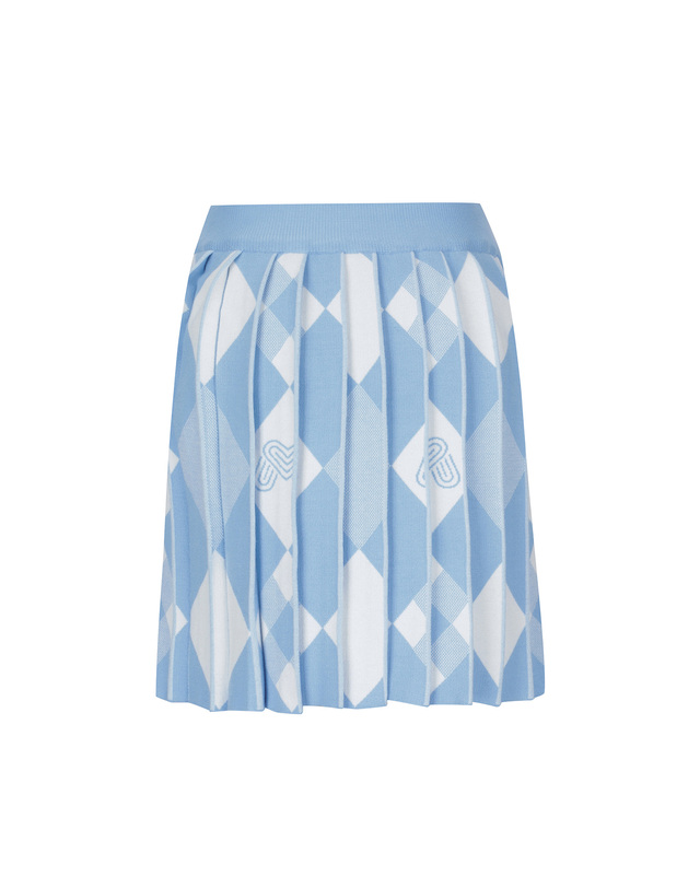 마틴골프 Argyle Knit Pleats Culotte_S/Blue 블루 착용컷