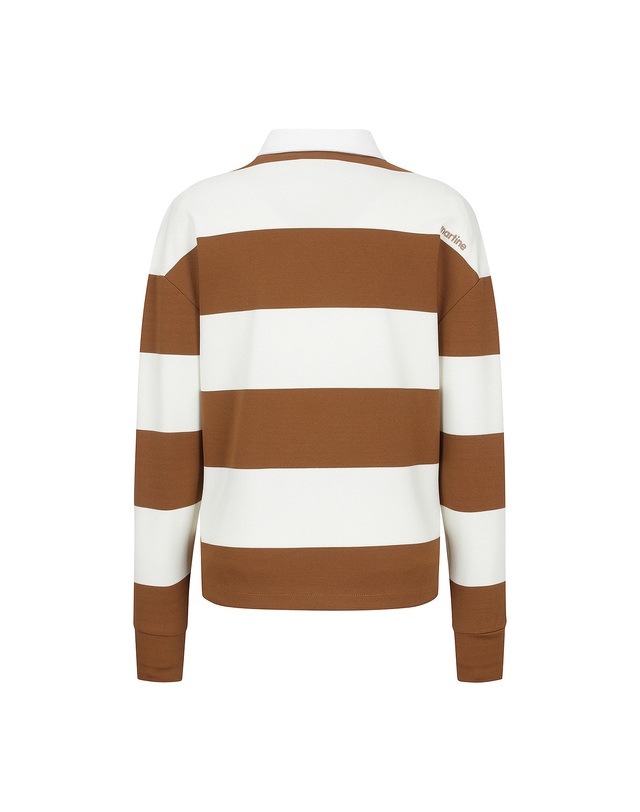 마틴골프 Block Stripe Polo Shirts_Camel 카멜 착용컷