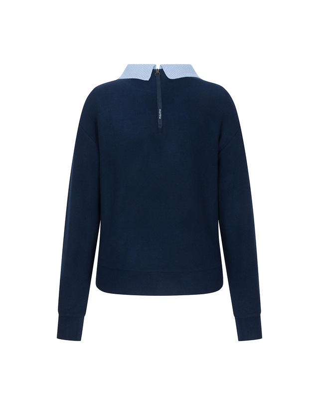 마틴골프 Knit Collar Back Zip-up Shirts_Navy 네이비 착용컷