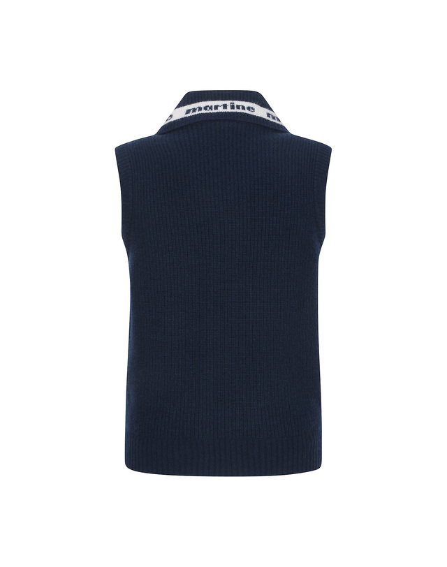 마틴골프 Zip-up Knit Vest_Navy 네이비 착용컷