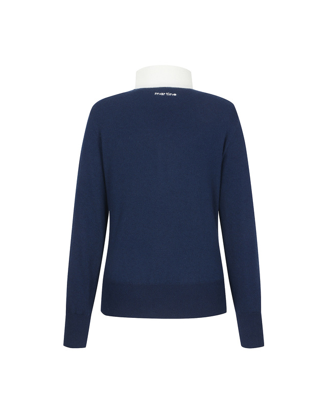 마틴골프 V Color Line Turtle Sweater_Navy 네이비 착용컷