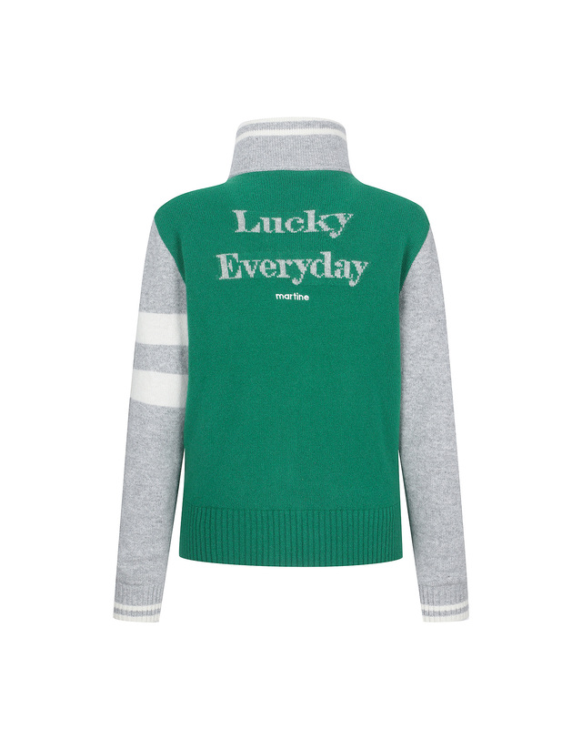 마틴골프 Lettering Zip-up Cardigan_Green 그린 착용컷