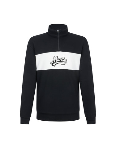 Color Block Half Zip-up Shirts_Black (Men)