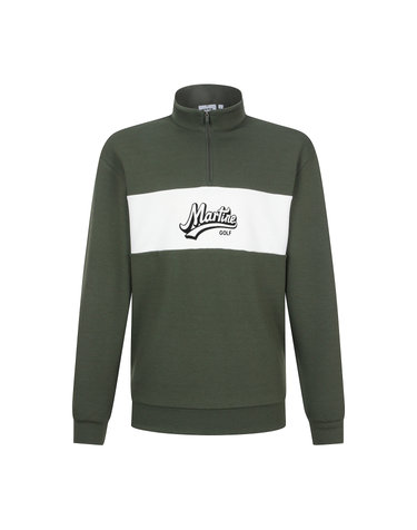 Color Block Half Zip-up Shirts_Khaki (Men)