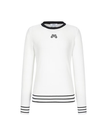 Back Lettering Round Knit_O/White