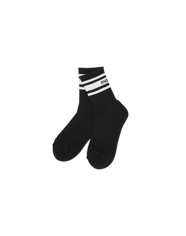 Stripe Logo Middle Socks_Black