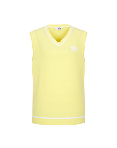Pique V Neck Vest_Yellow (Men)