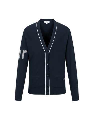 Logo V Neck Cardigan_Navy (Men)