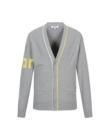 Logo V Neck Cardigan_M/Grey (Men)