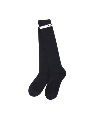 See-Through Line Knee Socks_Black