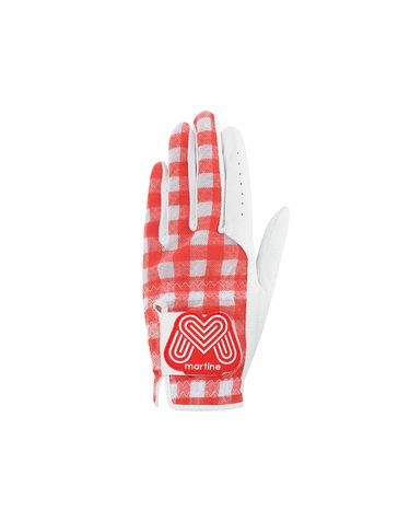 Gingham Check Mesh Gloves_Red