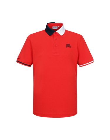 Half&Half Collar Polo Shirts_Red (Men)