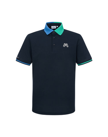 Half&Half Collar Polo Shirts_Navy (Men)