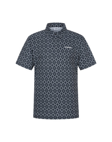 Argyle Print Slim Fit Shirts_Navy (Men)