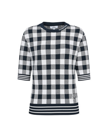 Check Jacquard Knit_Navy
