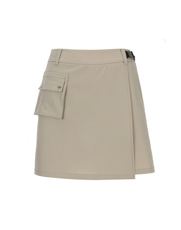 Buckle Point Wrap Shorts_Beige