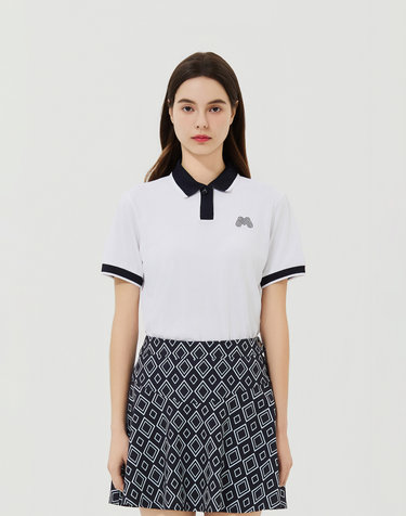 DTP Collar half Polo Shirts_White