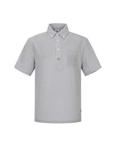 Seersucker Button Down Shirts_Grey (Men)
