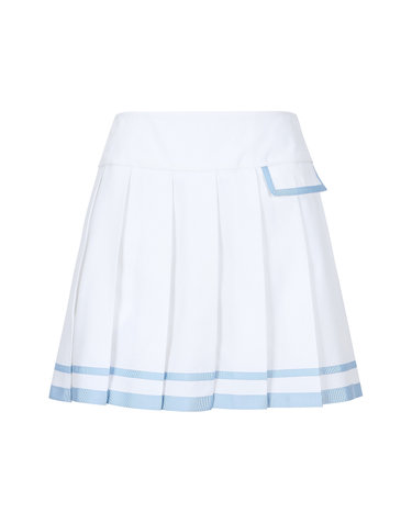 Color Line Pleats Culottes_White