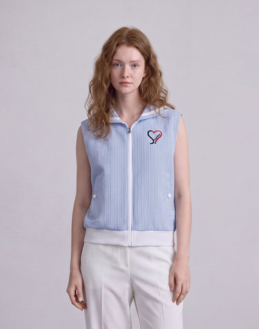 Seersucker Woven Vest_Blue