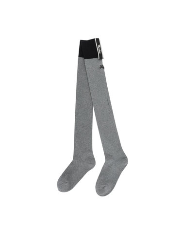Logo Point Over Knee Socks_M/GRAY