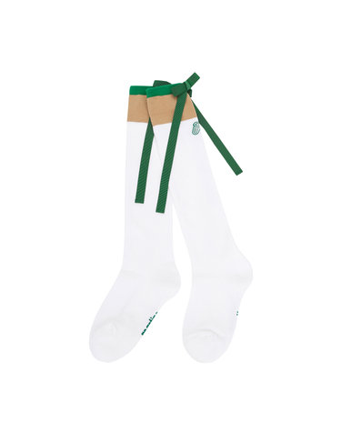 Ribbon Back Point Knee Socks_GREEN