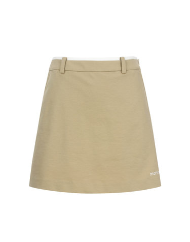 Stitch Logo Basic Skirts _BEIGE