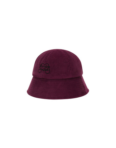 Symbol Corduroy Bucket Hat_BURGUNDY