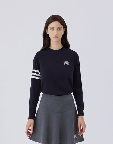 Heart Round Kneck T Shirts _NAVY