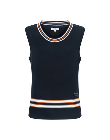 Y Neck Knit Vest_NAVY