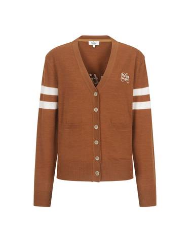 Double Stripe Cardigan_CAMEL