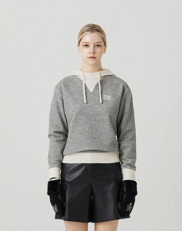 Knit Hood Hybrid T Shirts_M/GRAY