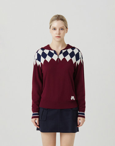Argyle Sailor Sweater_BURGUNDY