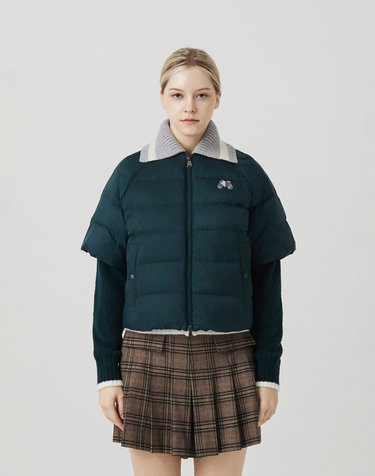Half Sleeve Down Jumper_GREEN