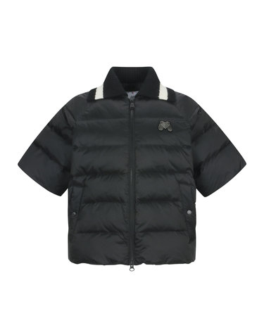 Half Sleeve Down Jumper_BLACK