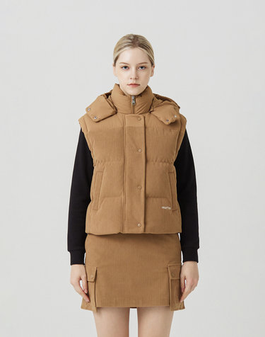 Short Down Vest_BEIGE