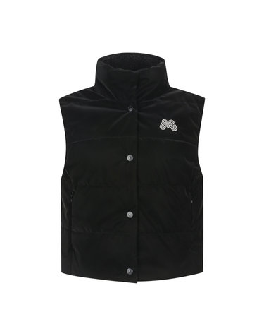 Boucle Crop Padding Vest_BLACK
