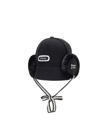 Fur Knit Bucket Hat_BLACK