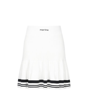 Flared Knit Culotte_O/White