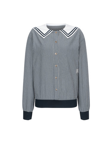 Stripe Blouson Shirts_Navy