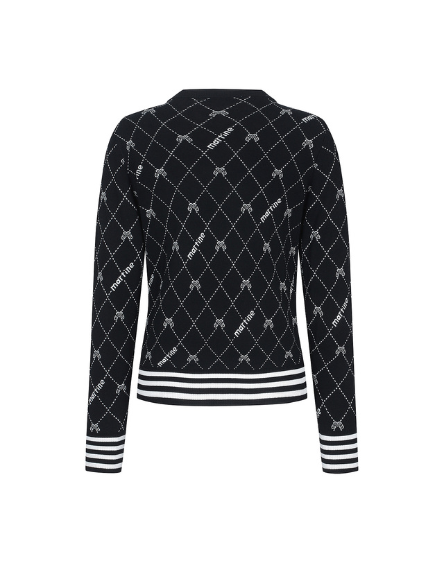 마틴골프 Martine Pattern Knit_Black 블랙 착용컷