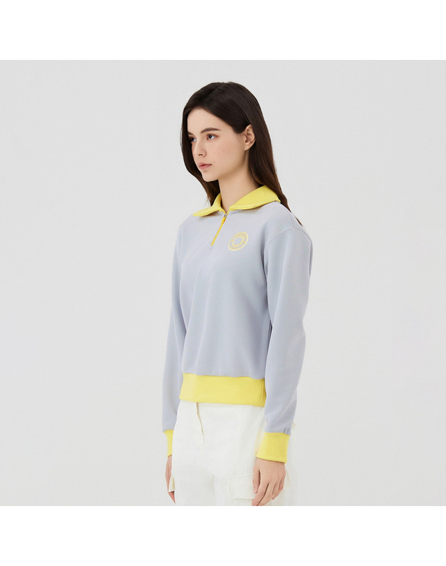 마틴골프 Knit Collar Half Zip-up Shirts_M/Grey 그레이 착용컷