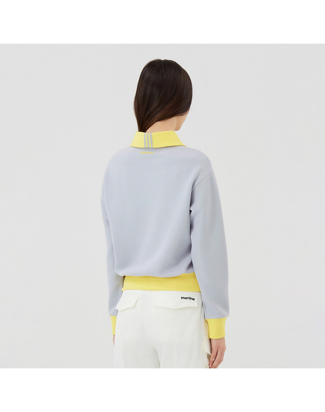 마틴골프 Knit Collar Half Zip-up Shirts_M/Grey 그레이 착용컷