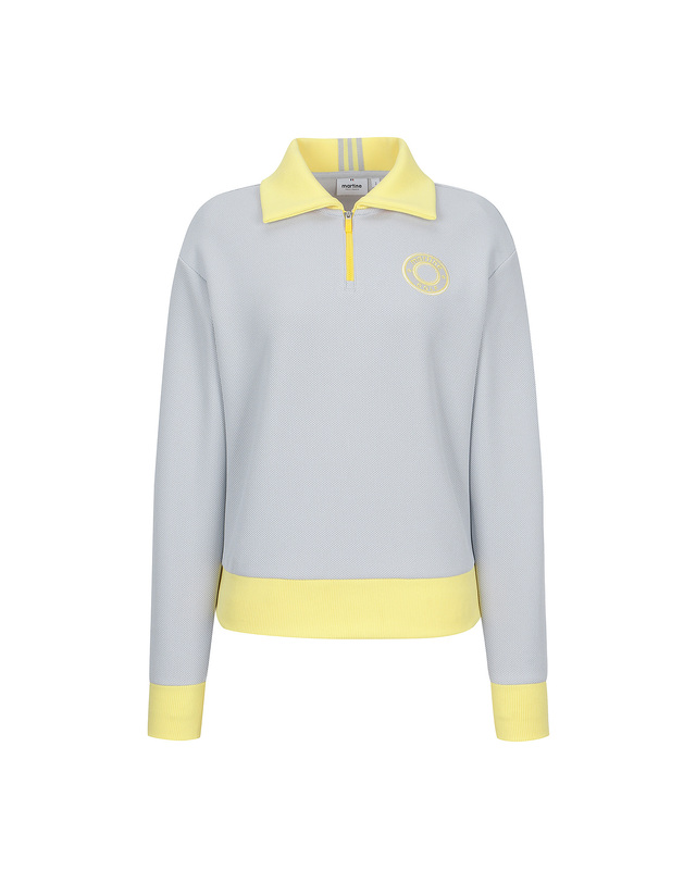 마틴골프 Knit Collar Half Zip-up Shirts_M/Grey 그레이 착용컷