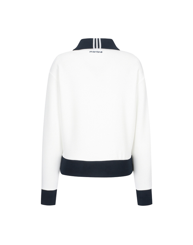 마틴골프 Knit Collar Half Zip-up Shirts_O/White 흰색 착용컷