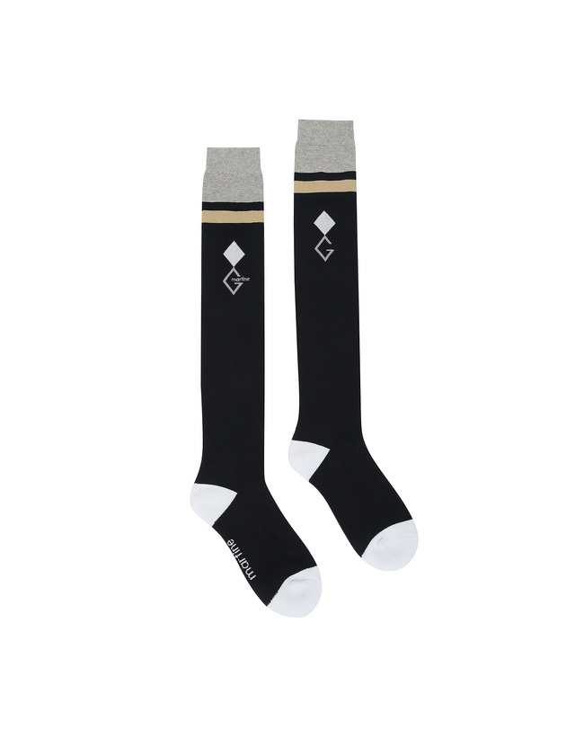 마틴골프 Argyle Point Over Knee Socks_Navy 네이비 착용컷
