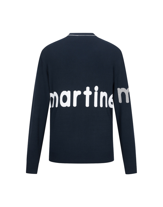 마틴골프 Logo V Neck Cardigan_Navy (Men) 네이비 착용컷